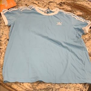 Baby blue adidas shirt